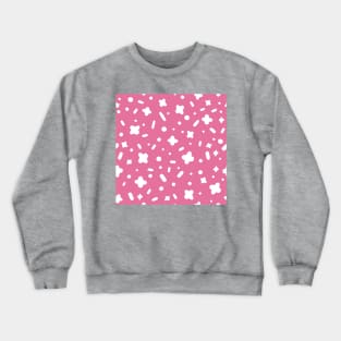 White and pink doodles Crewneck Sweatshirt